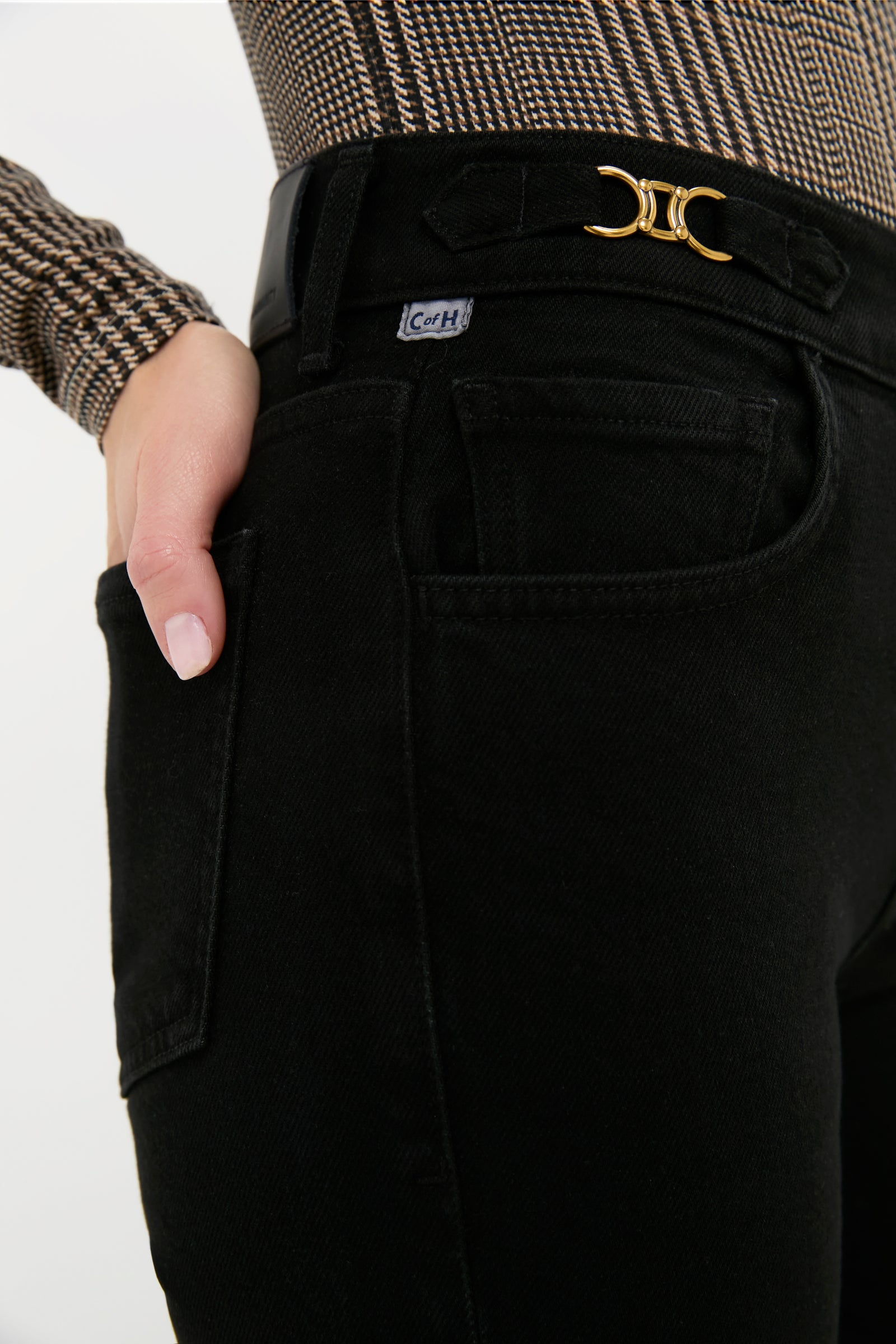 Rich Black Kimberly Flare with Horsebit