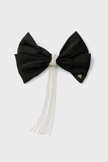 Jet Crystal Kristina Crystal Bow Barrette