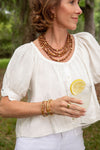 Teak Berry Beads 5-Strand Necklace
