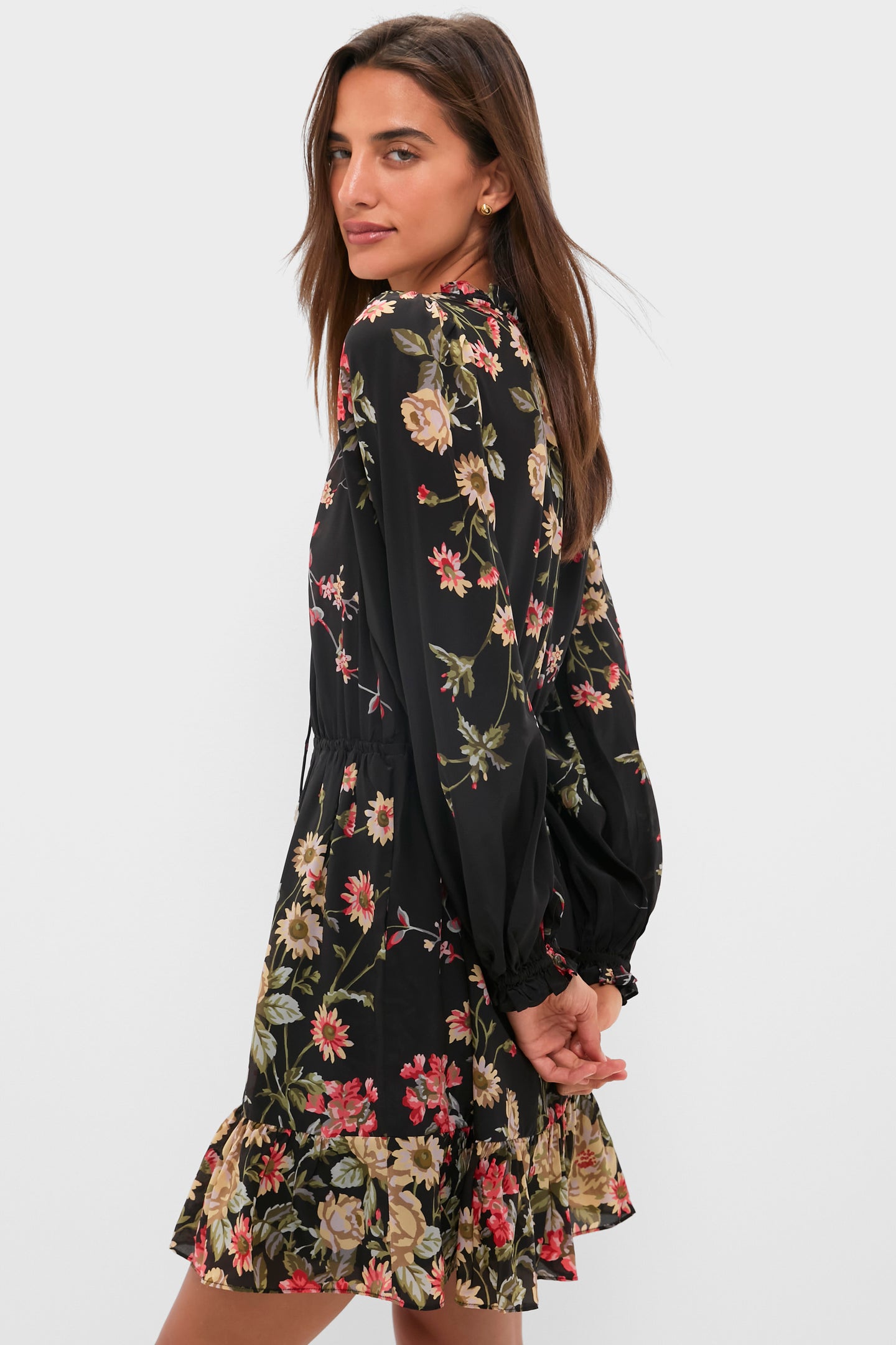 Multi Jolie Print Long Sleeve Mini Dress