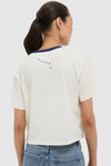 Cream and Navy Le Carre Tee