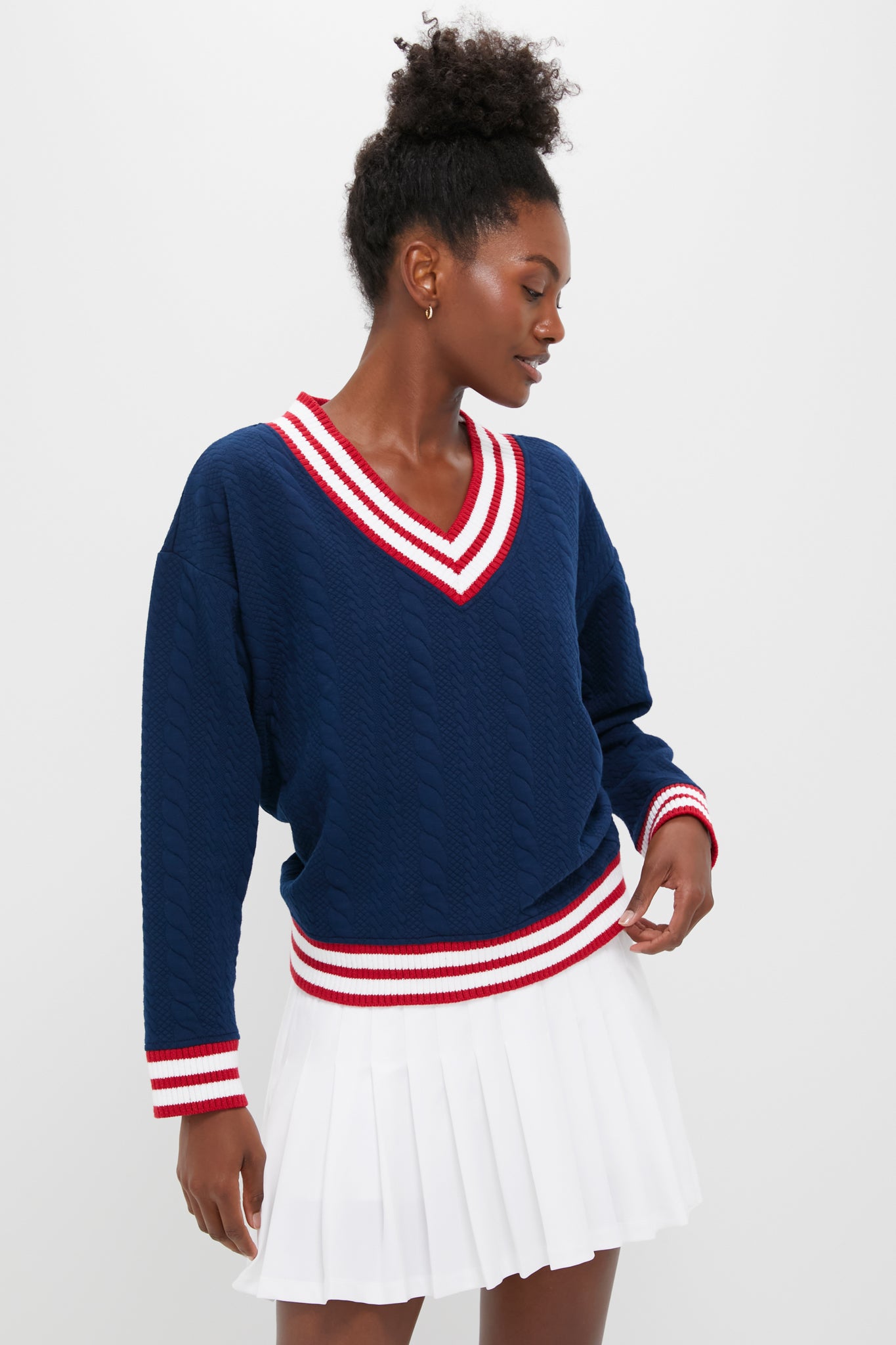 Navy and Red Turner Pullover