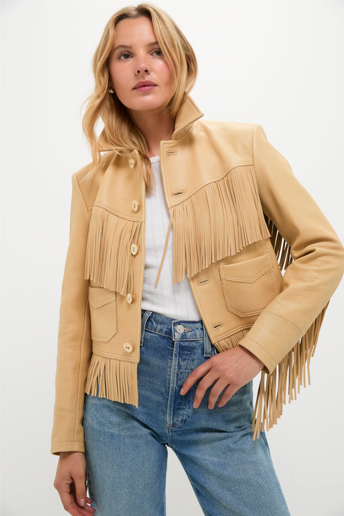 Tan Deerskin Fringe Jacket