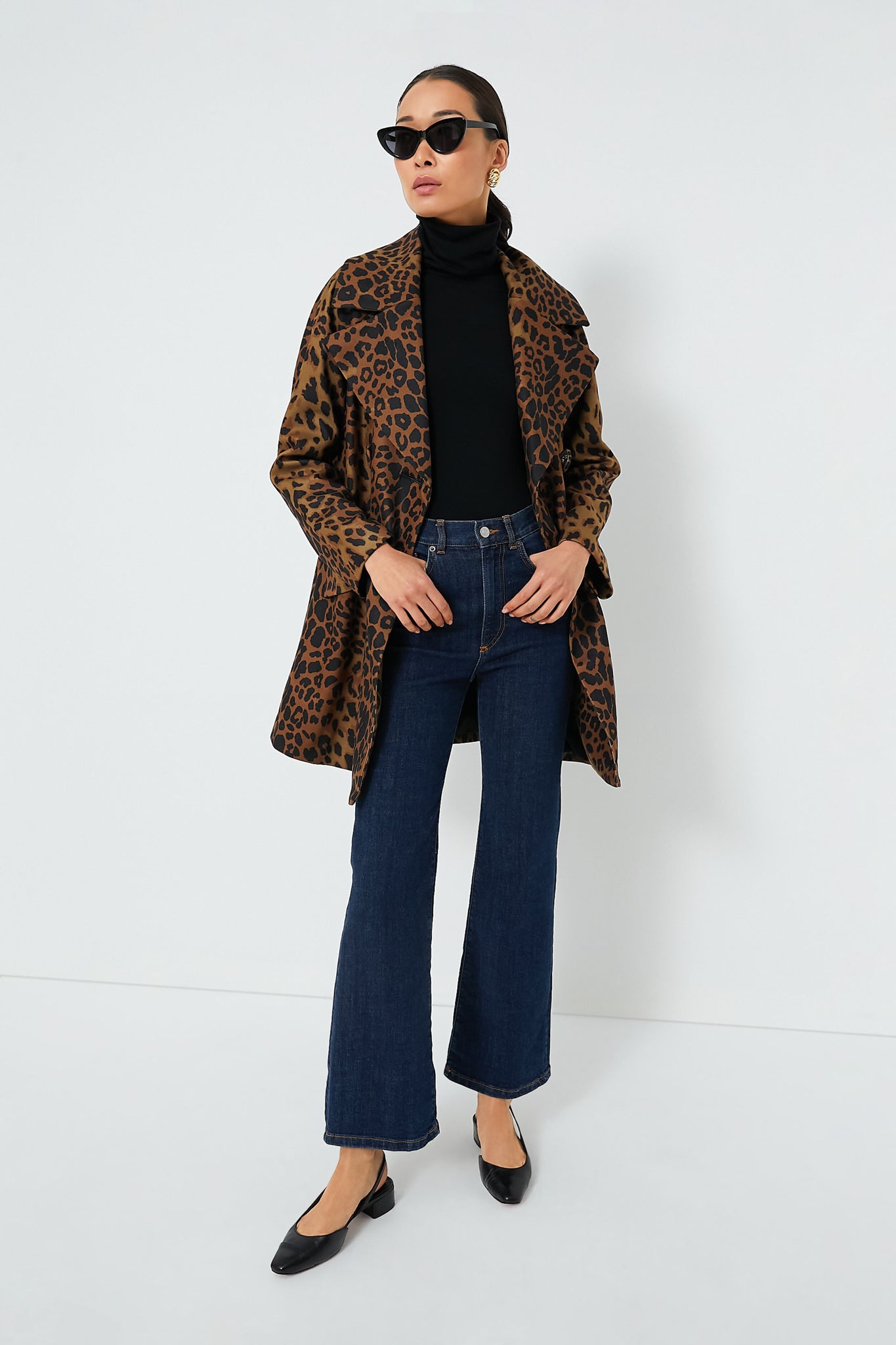 Leopard peacoat best sale