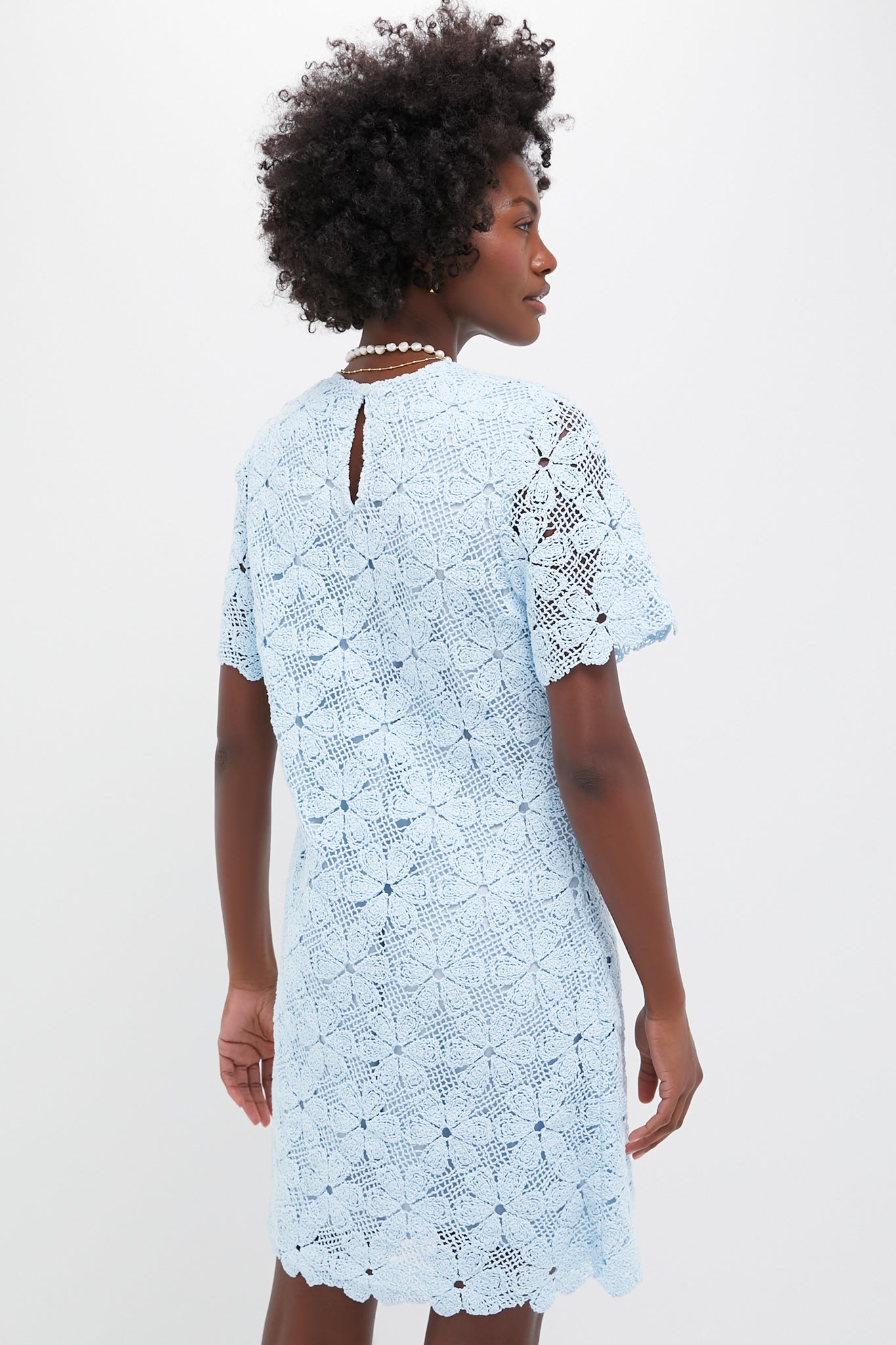 Light Blue Crochet Belclaire Dress