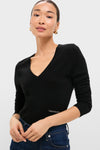 Black Cashmere V-Neck Sweater