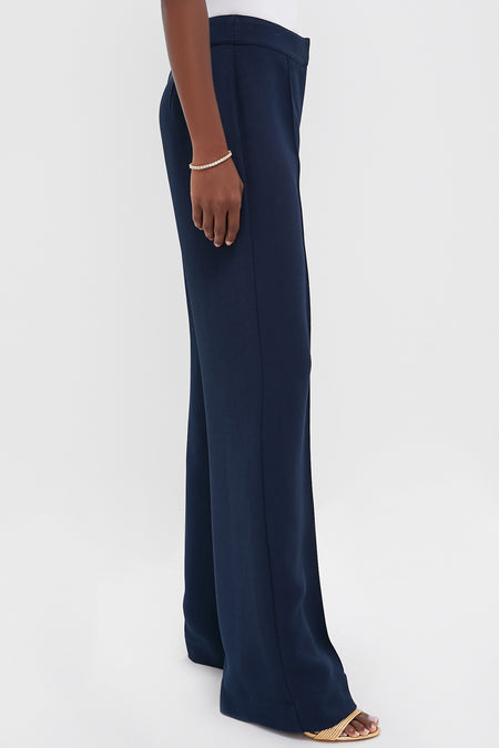 Navy Crepe Versailles Pant