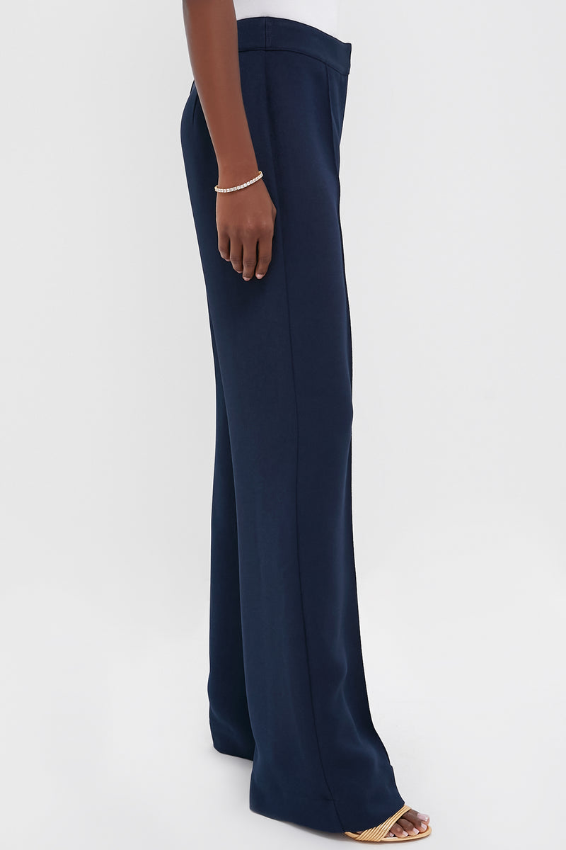Navy Crepe Versailles Pant