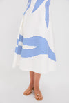 Ivory and Linear Cobalt Plantscape Dress