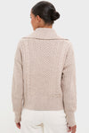 Parchment Camello Relaxed Cable Half Zip
