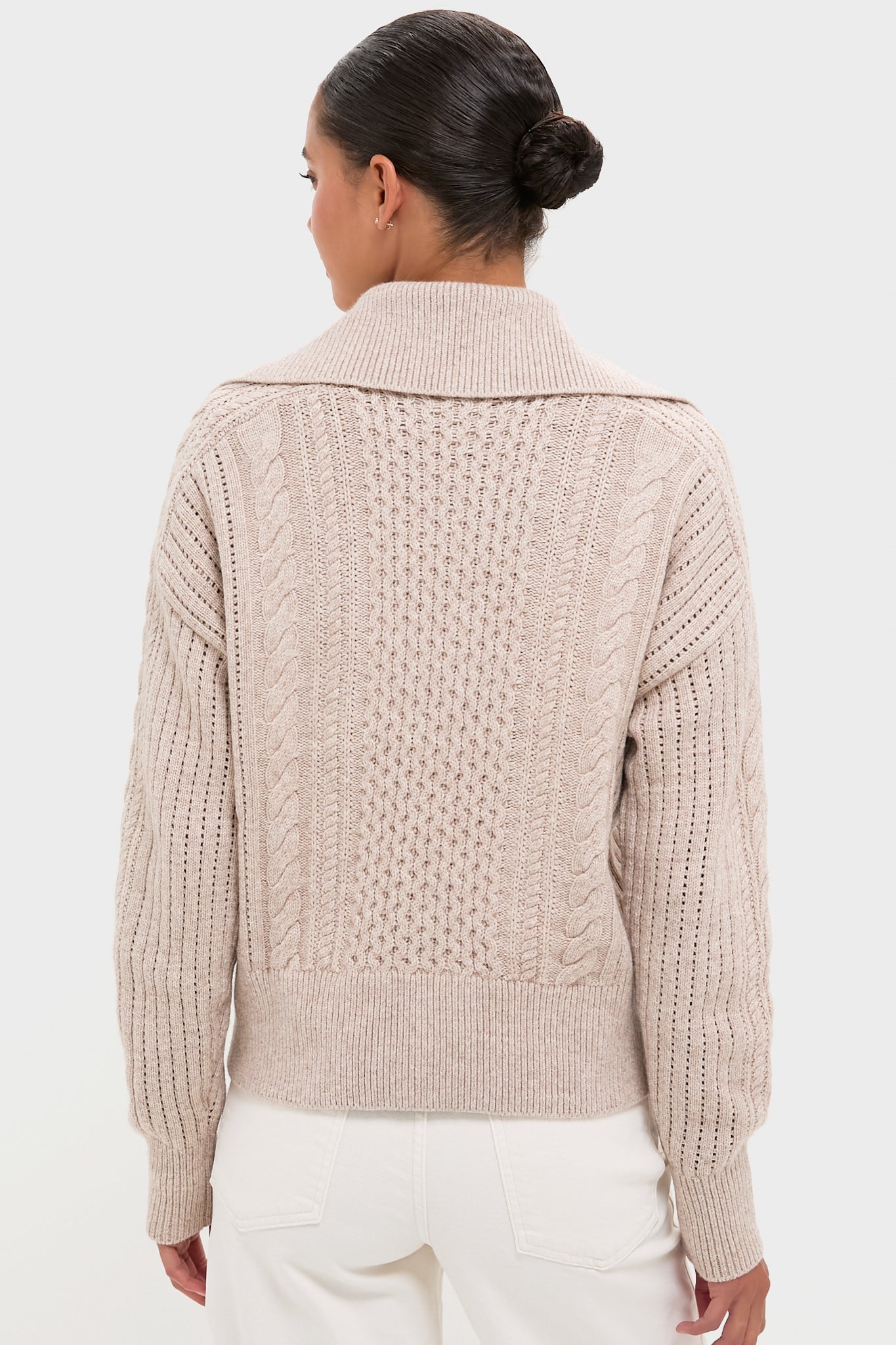 Parchment Camello Relaxed Cable Half Zip