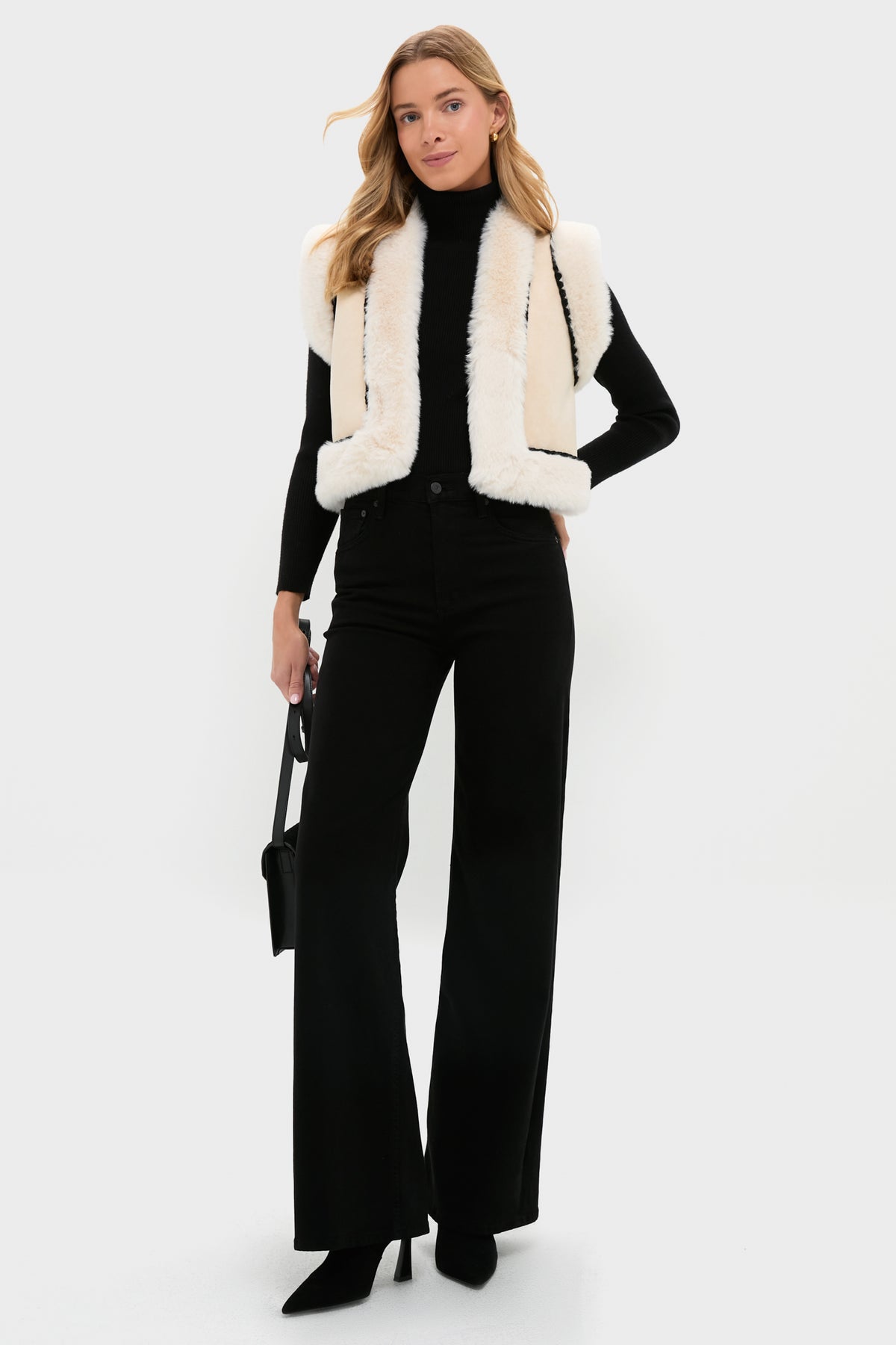 Cream Suede Cropped Chamonix Vest