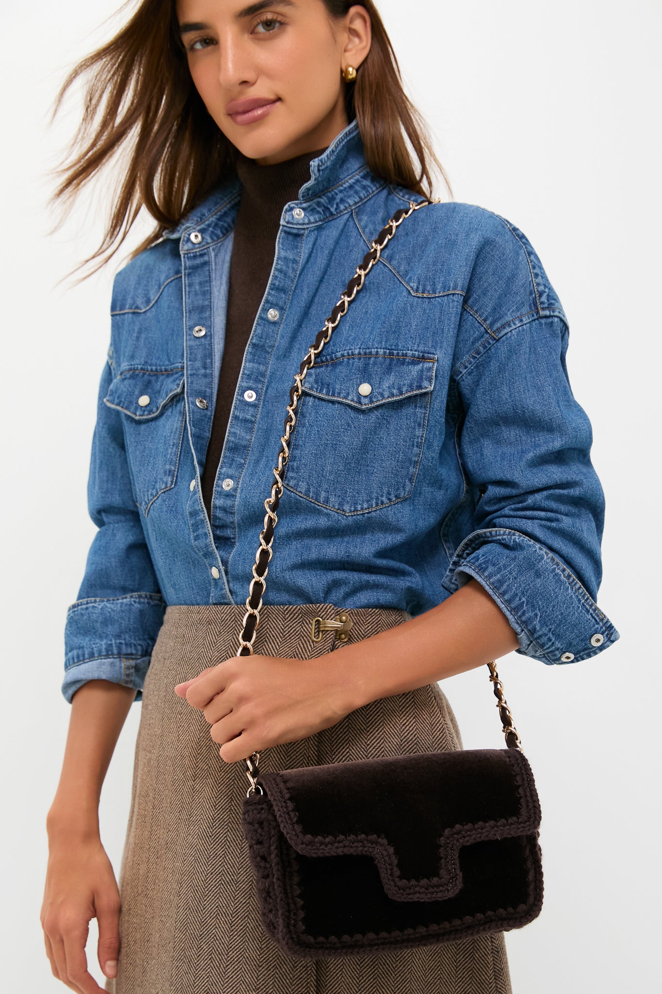 Maroon Velvet Crossbody