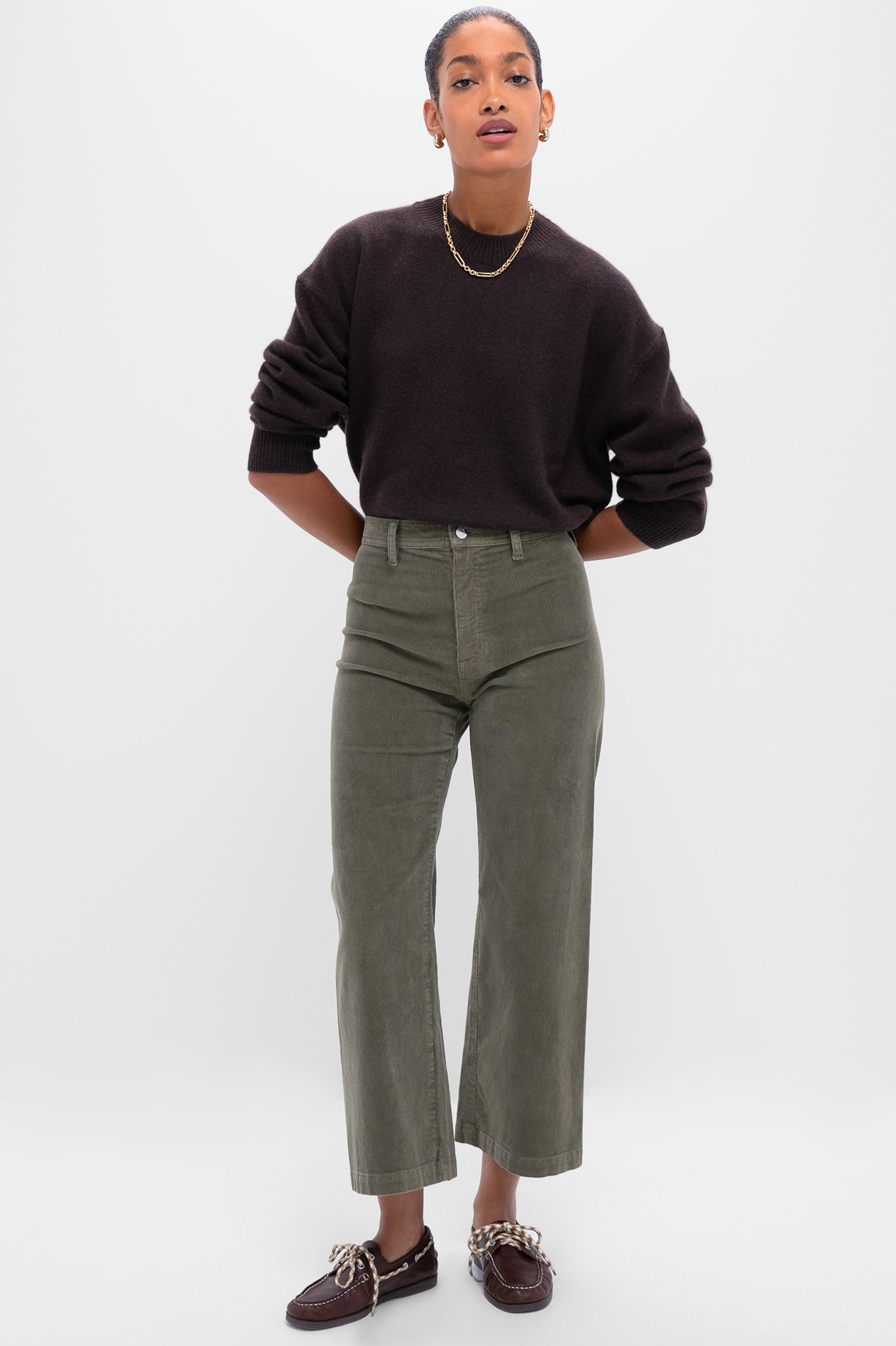 Deep Brown Lee Crew Sweater