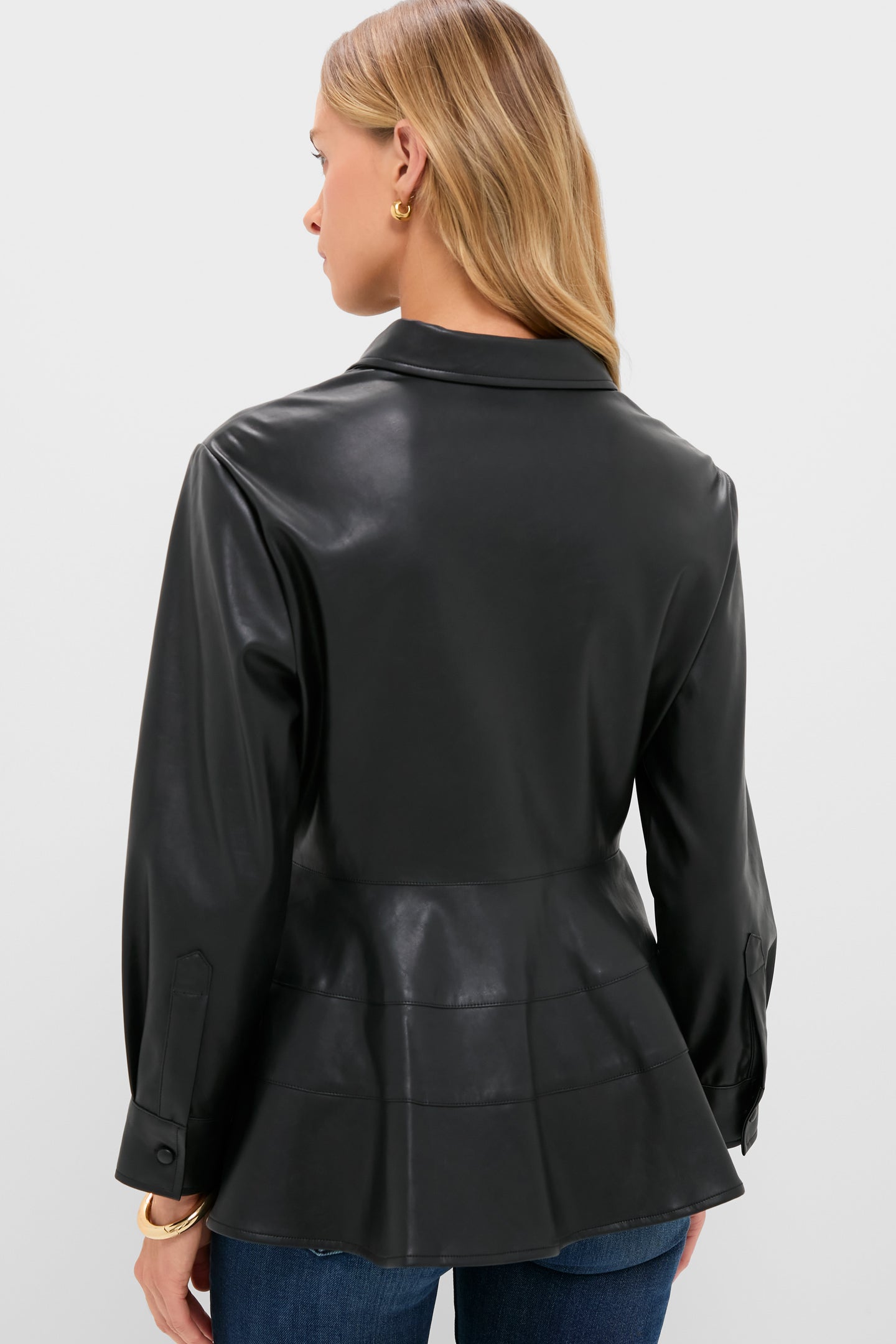 Black Leather Ashlen Blouse