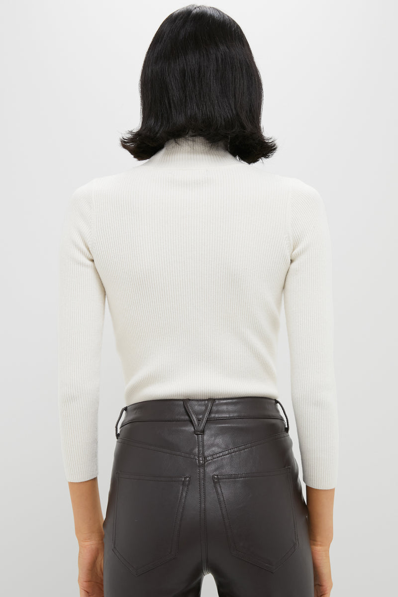 Winter White Arlo Ribbed Turtleneck