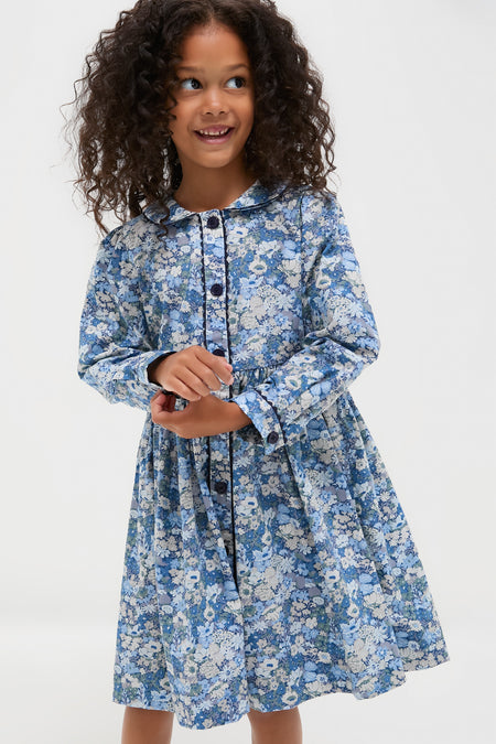 Long Sleeve Floral Button-Front Dress