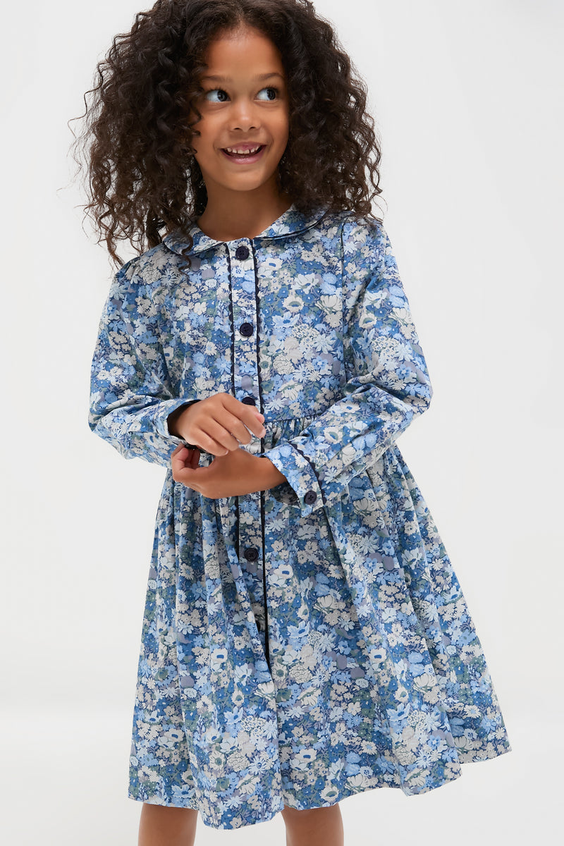Long Sleeve Floral Button-Front Dress