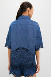 Railway Blue Coco Embroidered Denim Shirt
