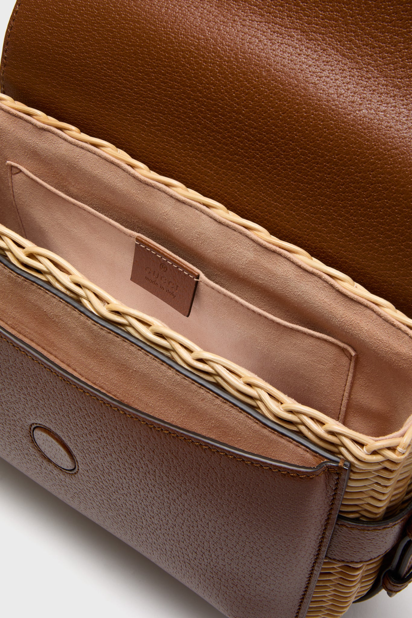 Gucci Wicker and Leather Crossbody Bag