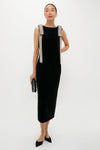 Black Velvet Embellished Viola Dress