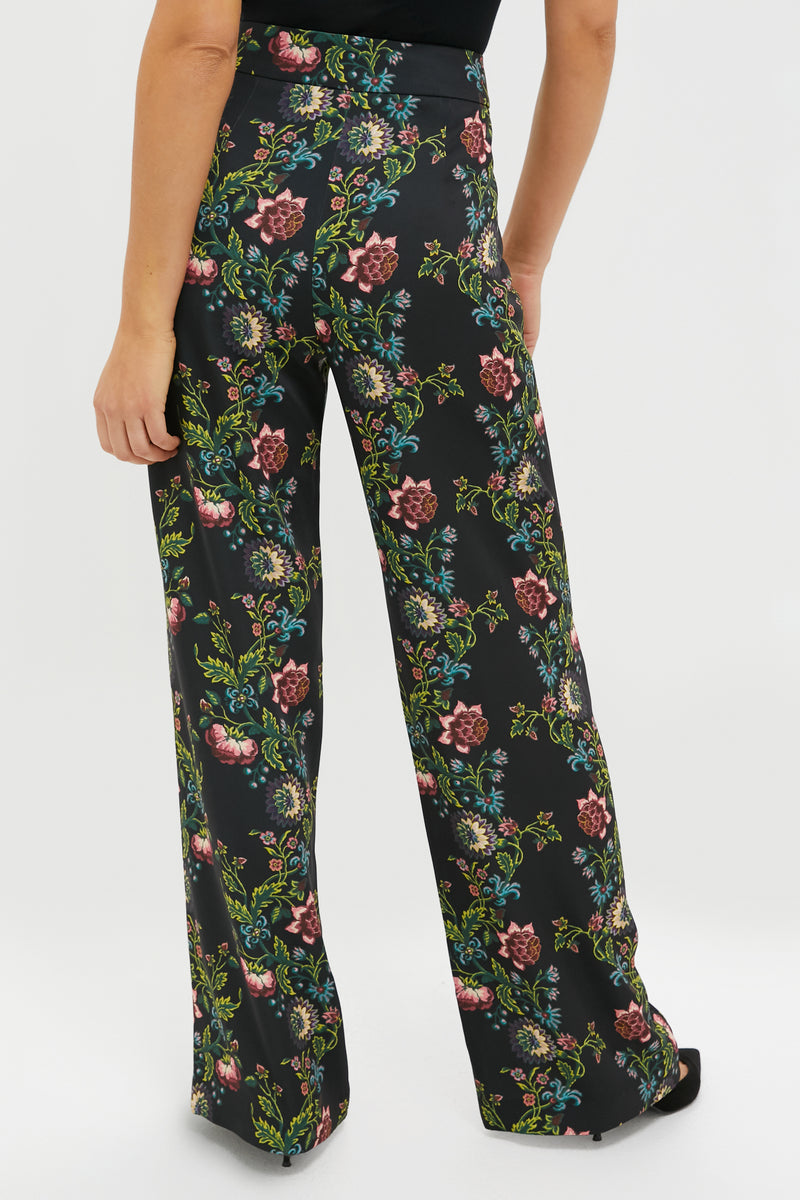 Midnight Moonflower Drapey Twill Erin Pants