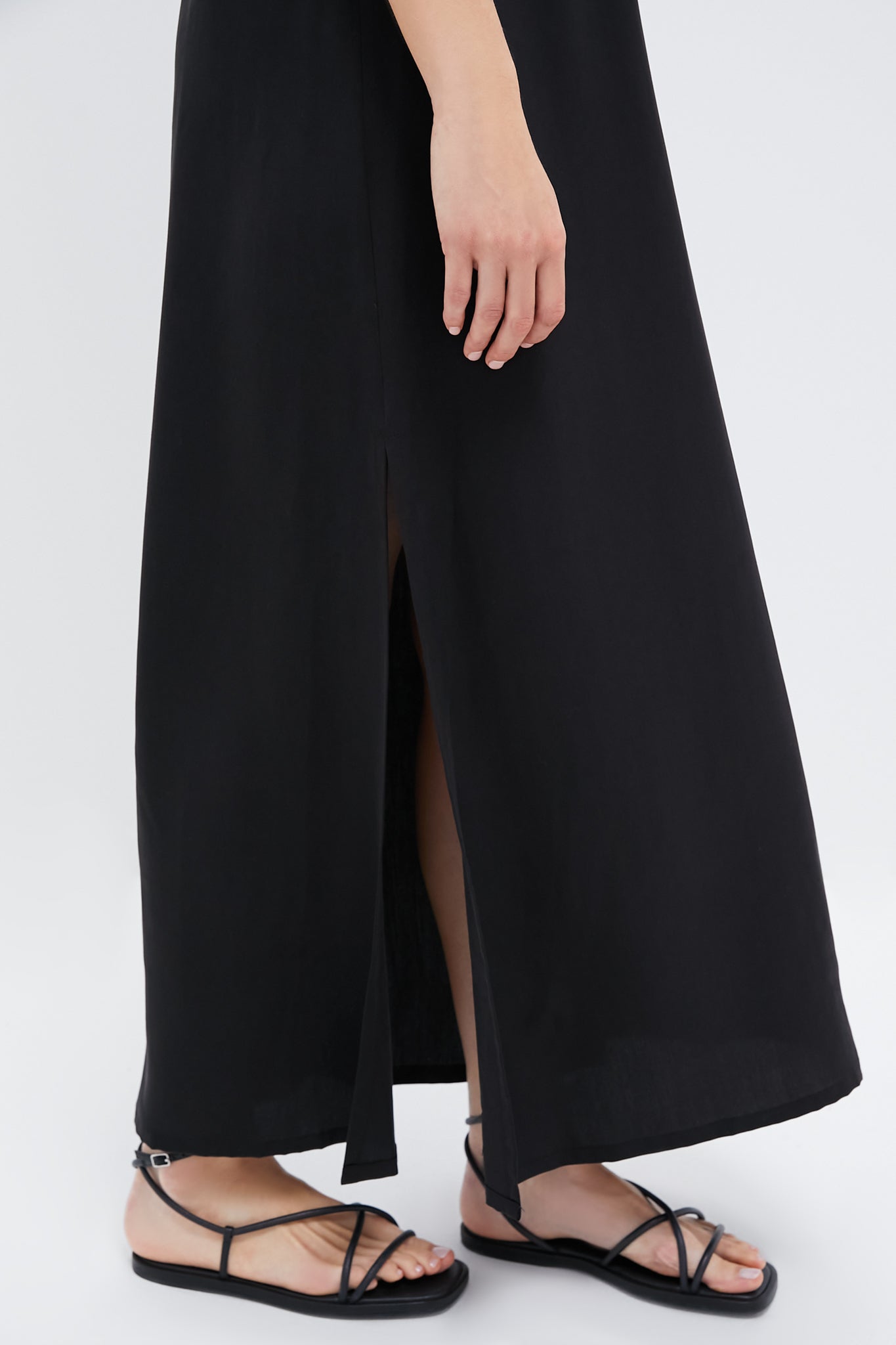 Emerson Fry Black Tencel Grecian Keyhole Dress Black / 4 Emerson Fry Black Tencel Grecian Keyhole Dress Black / 4