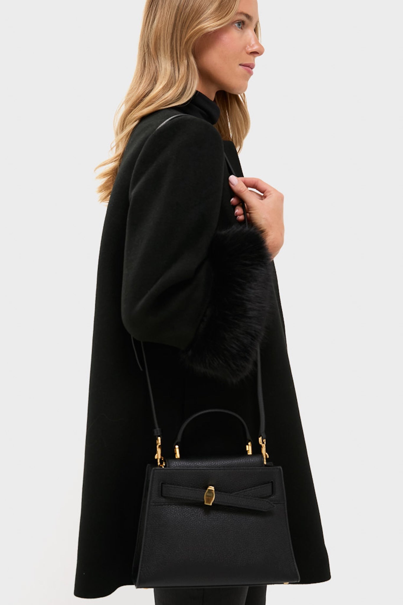 Black Veronica Beard Dash Top Handle