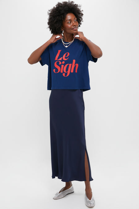 Le Sigh Navy Shrunken Boy Tee