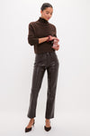 Deep Brown Recycled Leather Bruno Pant