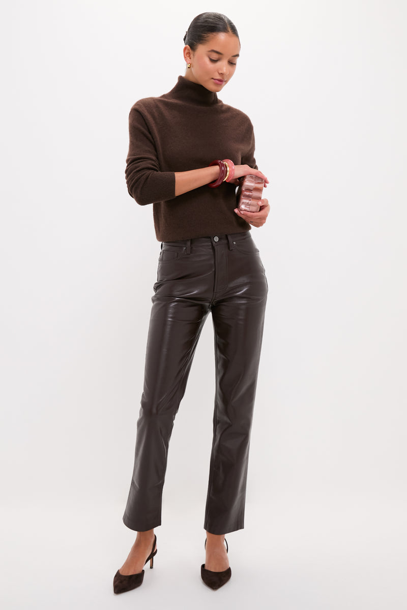 Deep Brown Recycled Leather Bruno Pant