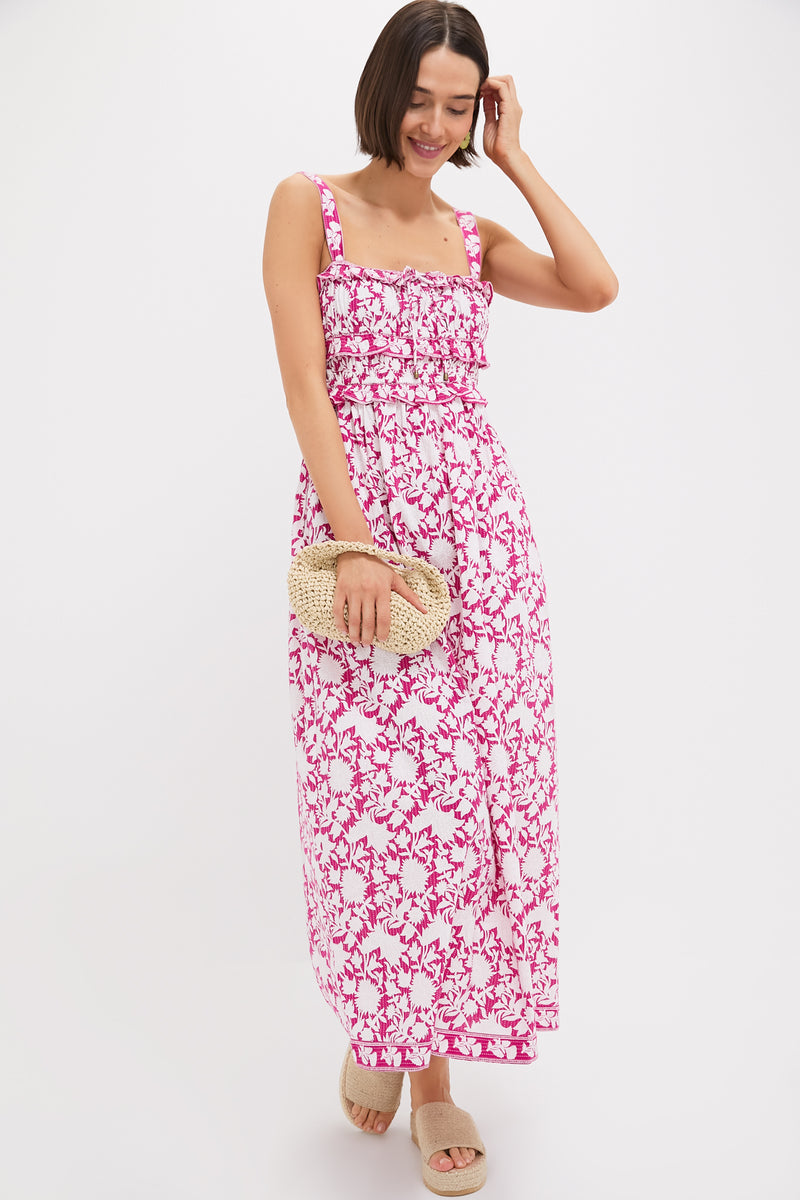 Pink and White Denise Maxi Dress