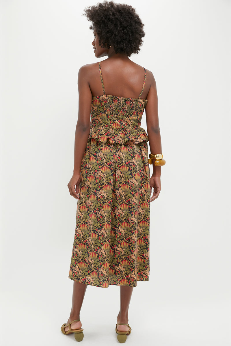 Black Multi Floral Maeve Midi Dress