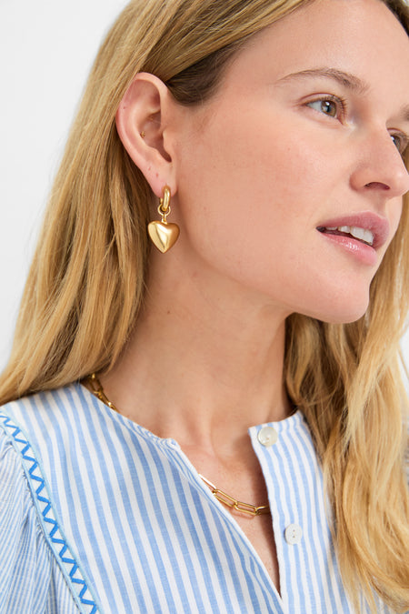 Gold Puffy Heart Earrings