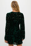 Emerald Green Burnout Velvet Oaklynn Mini Dress