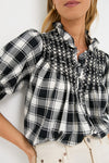 Black and White Arena Flannel Milvia Blouse