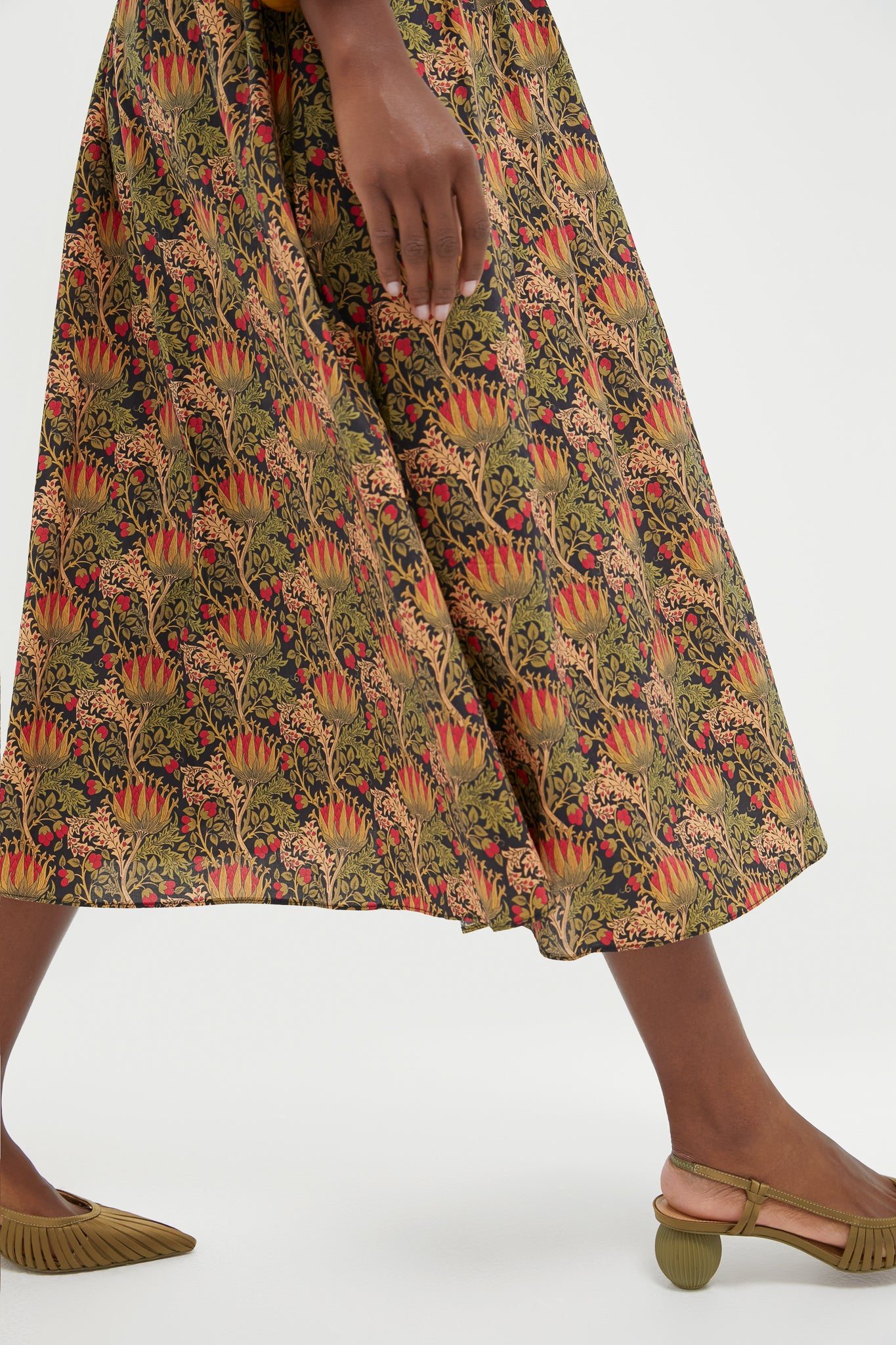 Black Multi Floral Maeve Midi Dress