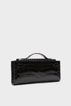 Black Croc Embossed Veronica Beard Dash Clutch