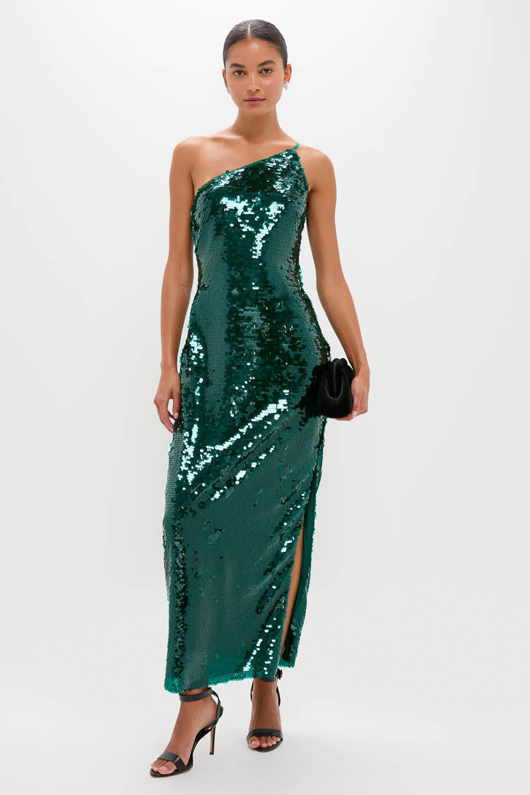 Emerald Sequin Isa Maxi Dress