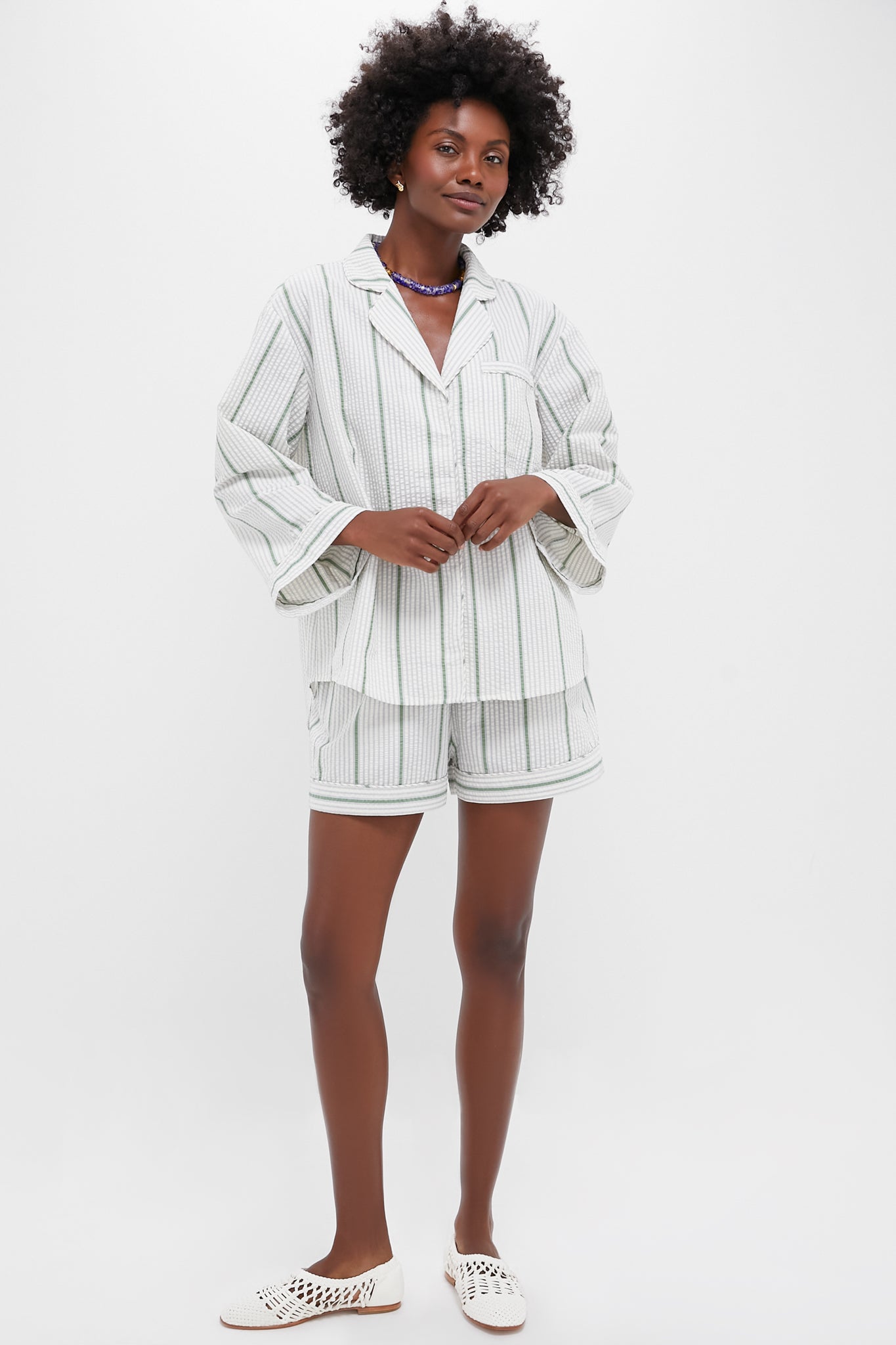 Mondego Stripe Seersucker Reya Top