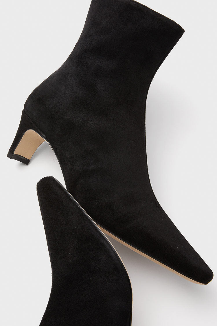 Black Suede Wally Ankle Boot