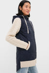 Navy and Heathered Sand Barrows Mixed Media Jacket