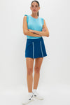 Bright Blue Ruffle Performance Jersey Lea Tank