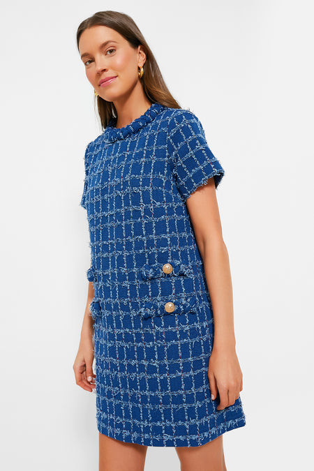 Sapphire Tweed Jackie Dress