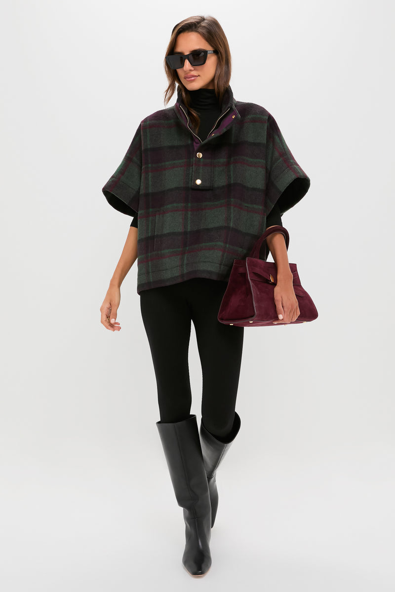 Forest Plaid Wool Winthrop Poncho