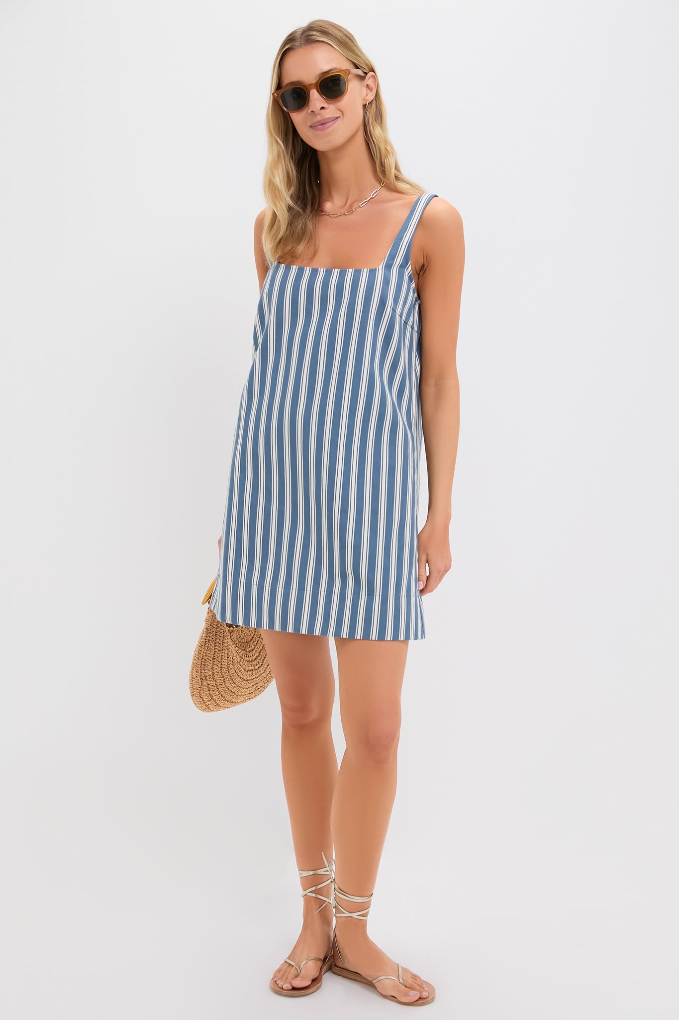 Lake Blue Stripe Cassie Dress