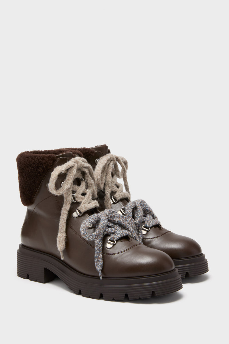 Walnut Hudson Lite Lace Up Booties