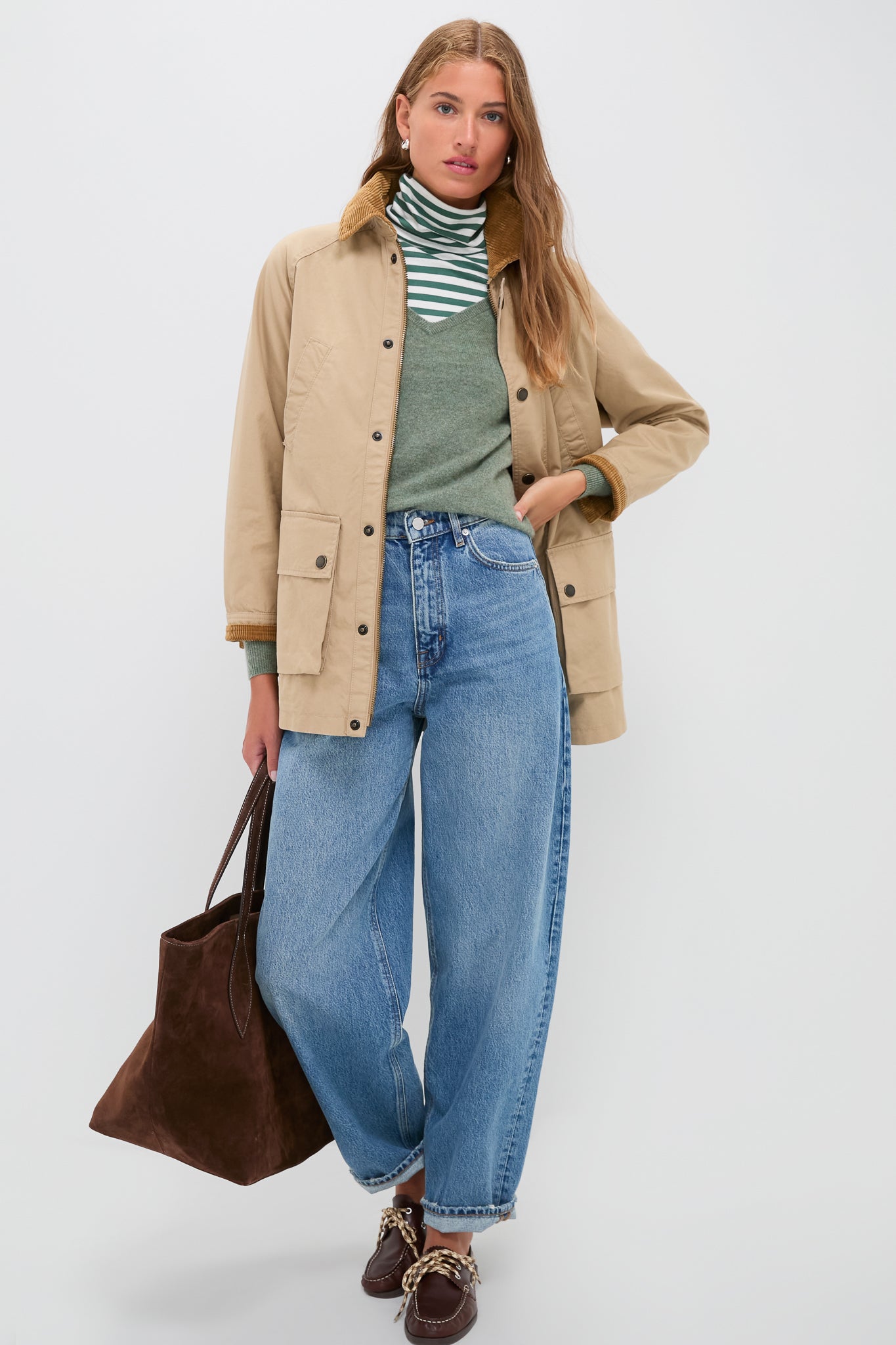 Vintage Khaki Cotton Woven Field Jacket