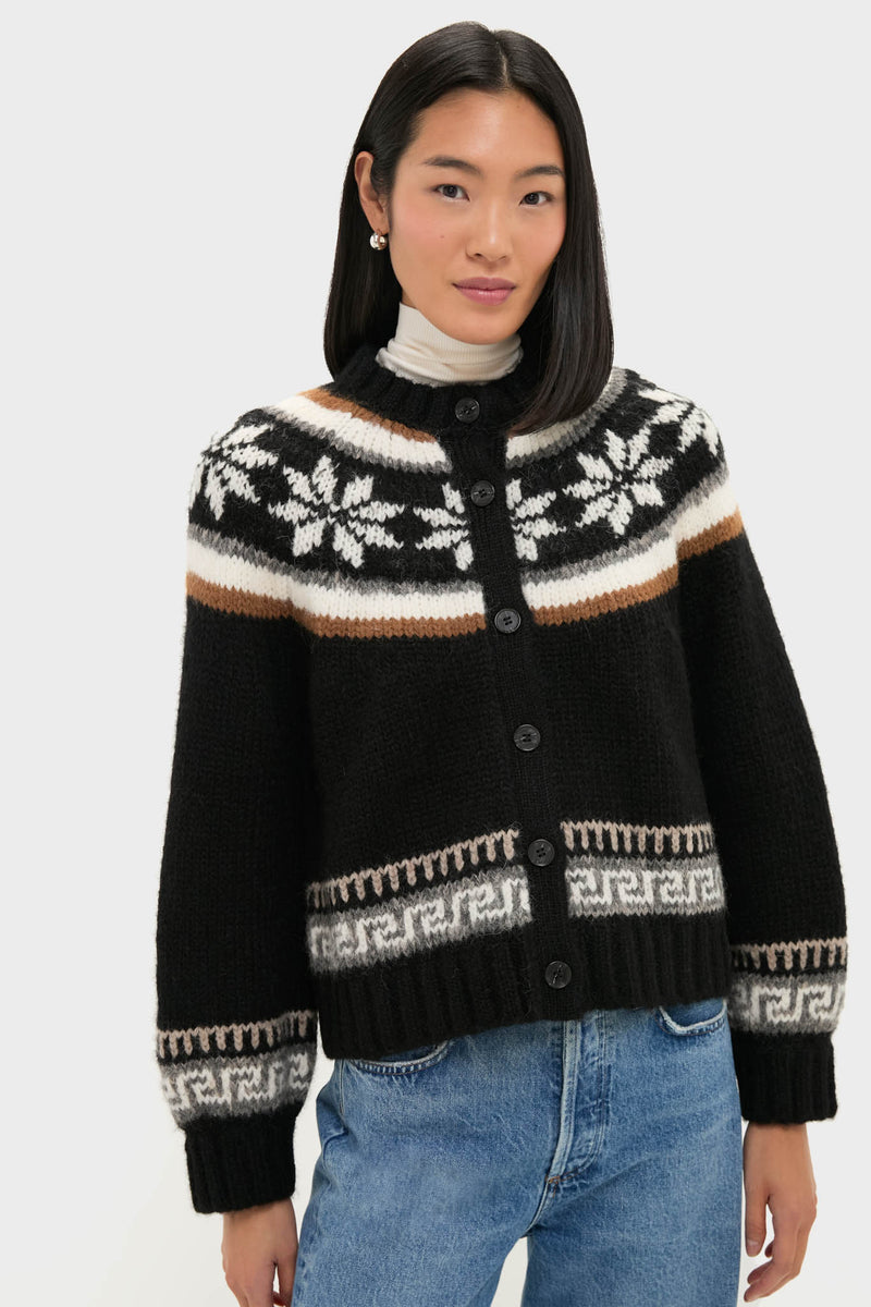 Black Snowflake Ice Rink Cardigan