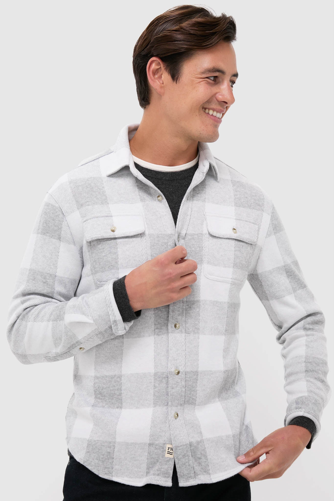 Heather Grey Plaid Dunewood Flannel